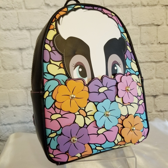 Loungefly Bambi Flower Floral Disney Mini Backpack Bag - Picture 8 of 16